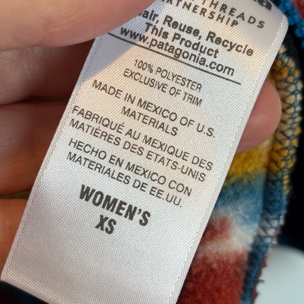 Patagonia Multicolor Patterned Fleece Vest - Mustard, Teal, Burgundy - Picture 6 of 6